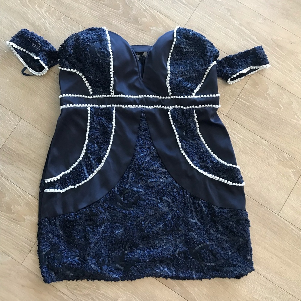 Plus plunge front dress